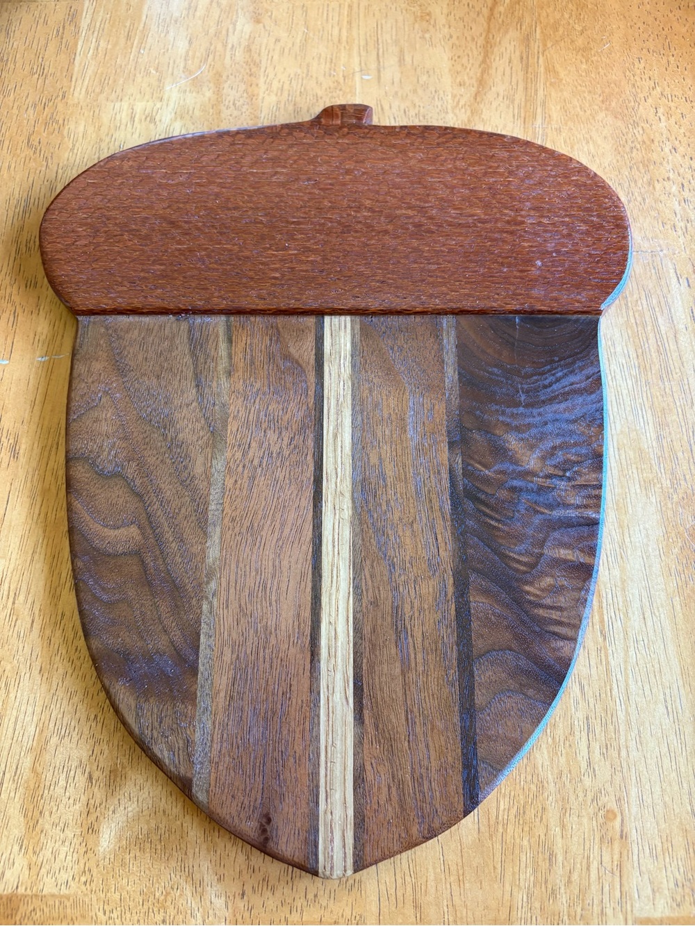 Wood Acorn-Shaped Cheese/Charcuterie Board - Multitone Wood